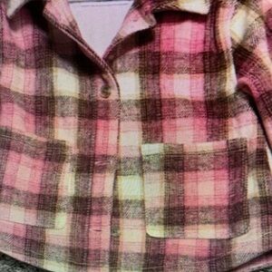 Plaid Kids Jacket in Pink and Brown